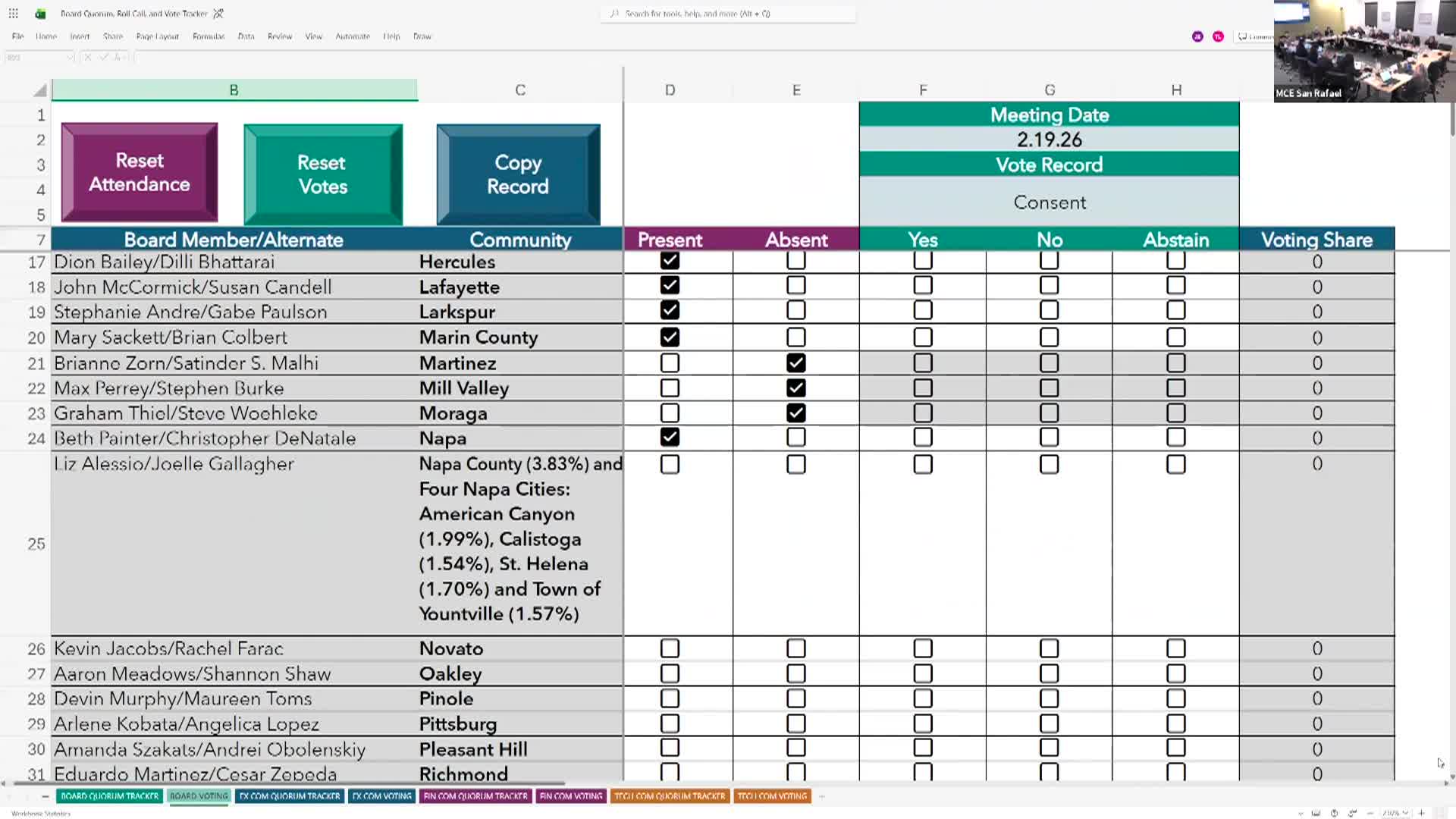 Marin Clean Energy Meeting - 2-19-26